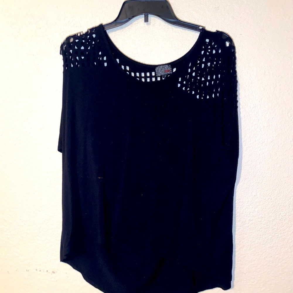 Blue short sleeve blouse